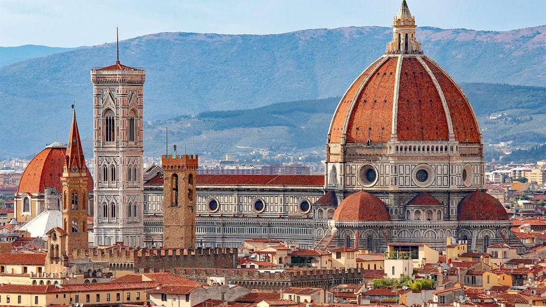 Brunelleschi's dome and Giotto's Campanile in Florence, Italy.