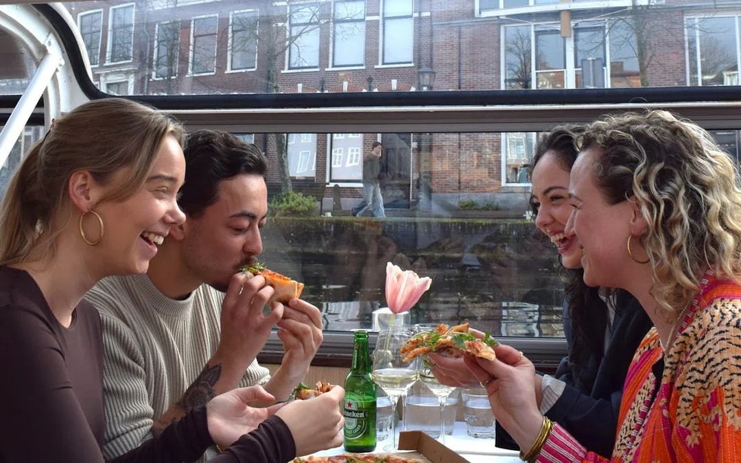 Haarlem Canal Dinner Cruise with Freshly Baked Nolita Pizza Delivered On Board Image 5