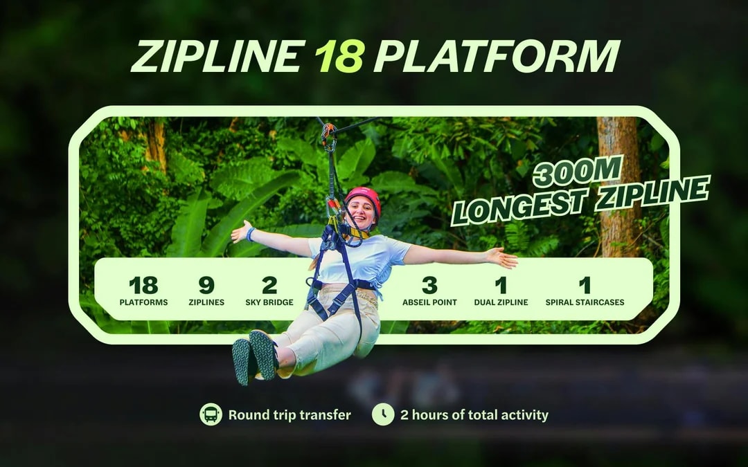 Hanuman World B+ Combo: 18 Zipline Platforms + Roller Zipline + Sky Walk + Meal with Round-Trip Transfers  
 Image 3
