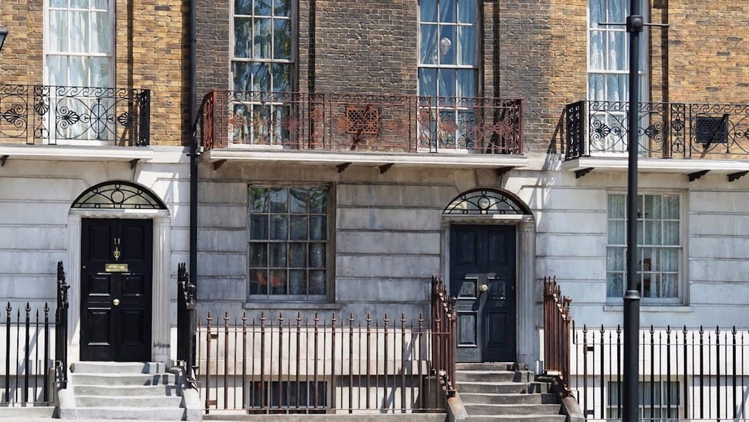 Terraced houses on Claremont Square, a filming location for the Harry Potter Bus Tour in London.