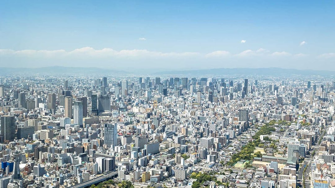 Osaka skyline from Harukas 300 Observatory deck.