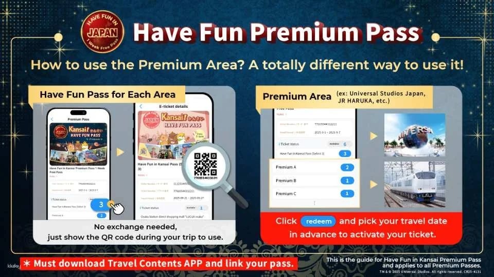 Have Fun in Kansai Premium Pass (Includes Optional 1-Day Universal Studios Japan Ticket)