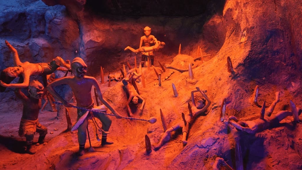 Diorama of the Ten Courts of Hell scene at Hell's Museum, Singapore.