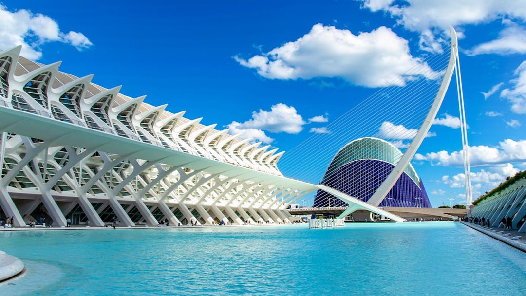 Hemisfèric and surrounding architecture at City of Arts and Sciences, Valencia.