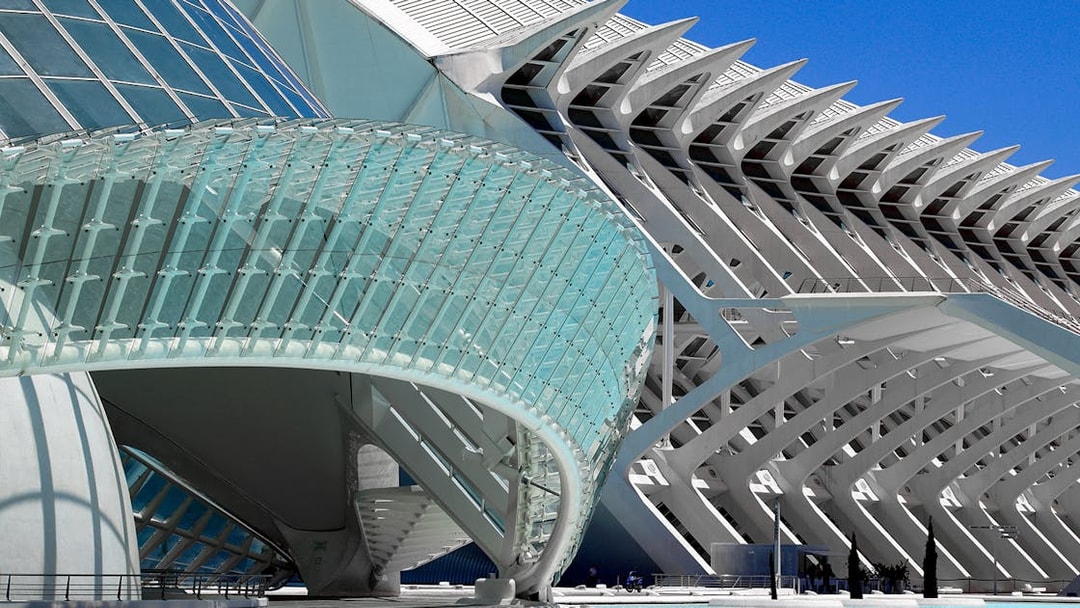 Hemisfèric building exterior in Valencia, Spain, showcasing modern architecture.