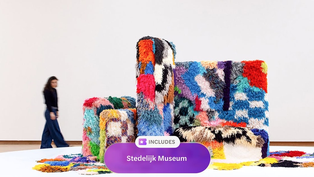 Colorful abstract art installation at Stedelijk Museum, Amsterdam.