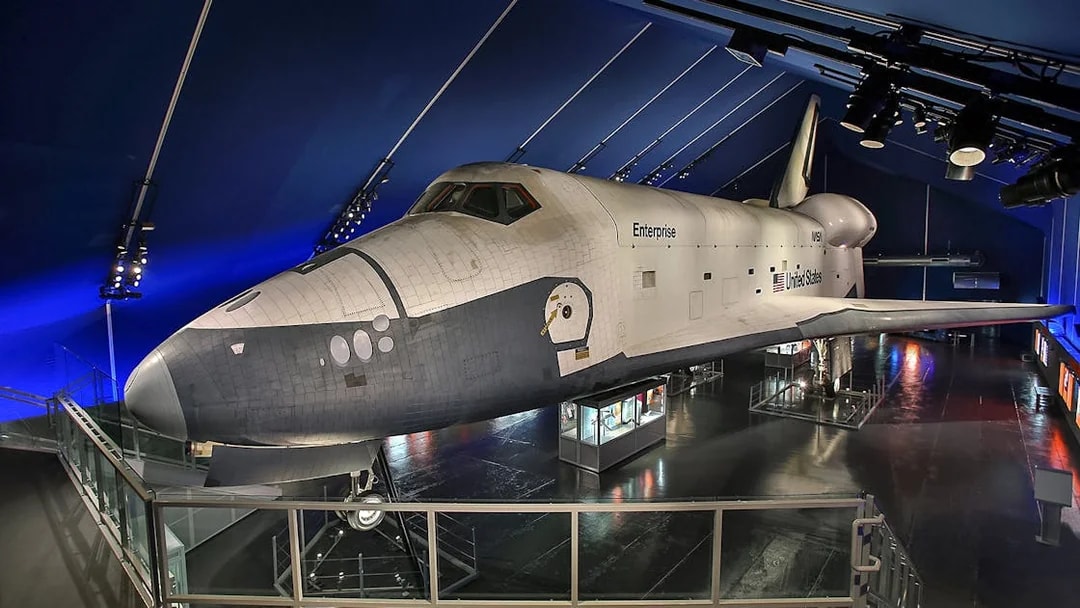 Space shuttle Enterprise displayed at Intrepid Museum, New York City.