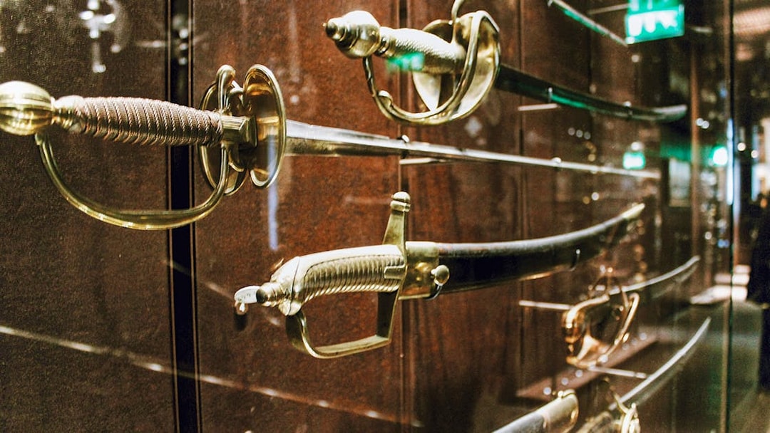 World War 2 swords on display at Army Museum, Paris.