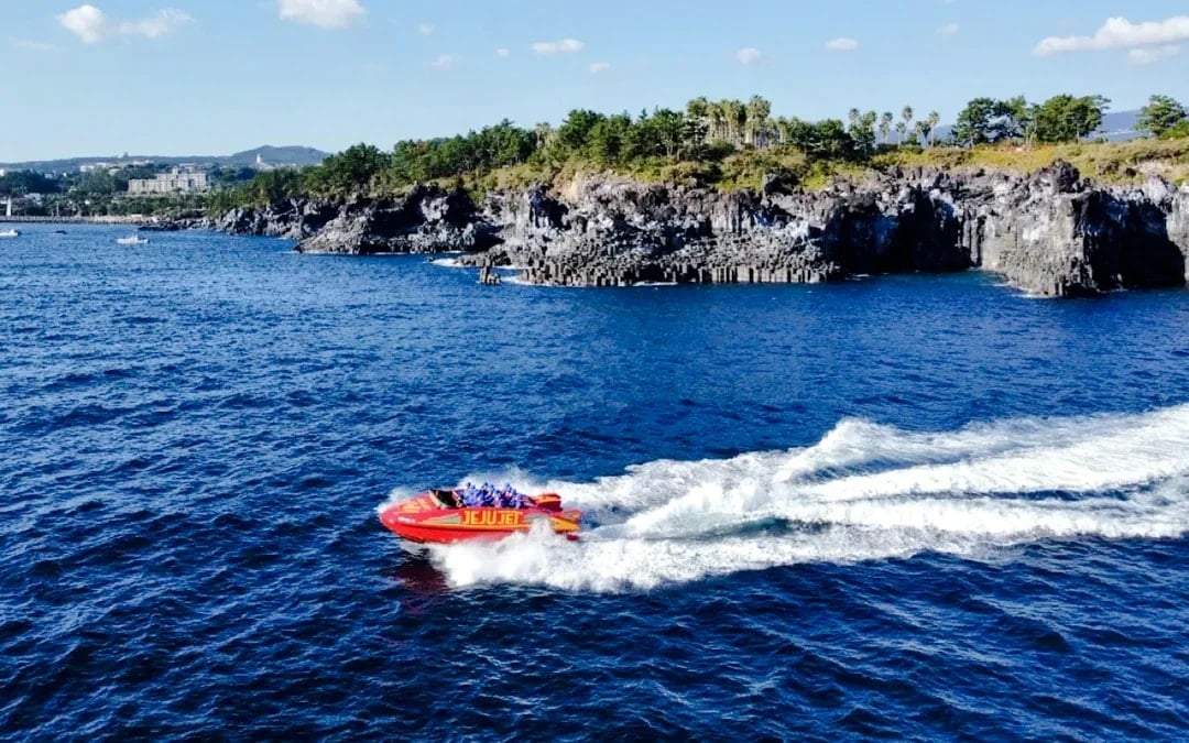 JEJU JET Parasailing with Views of the Jusangjeolli Cliffs