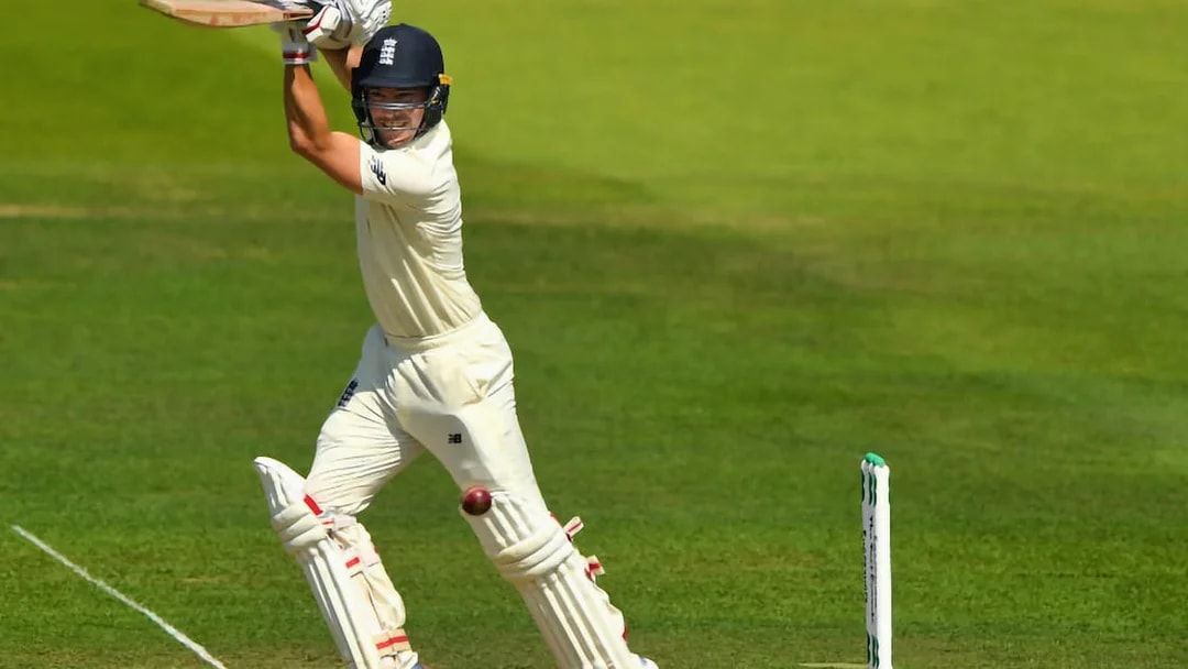Cricketer batting at Kia Oval during a match, London.