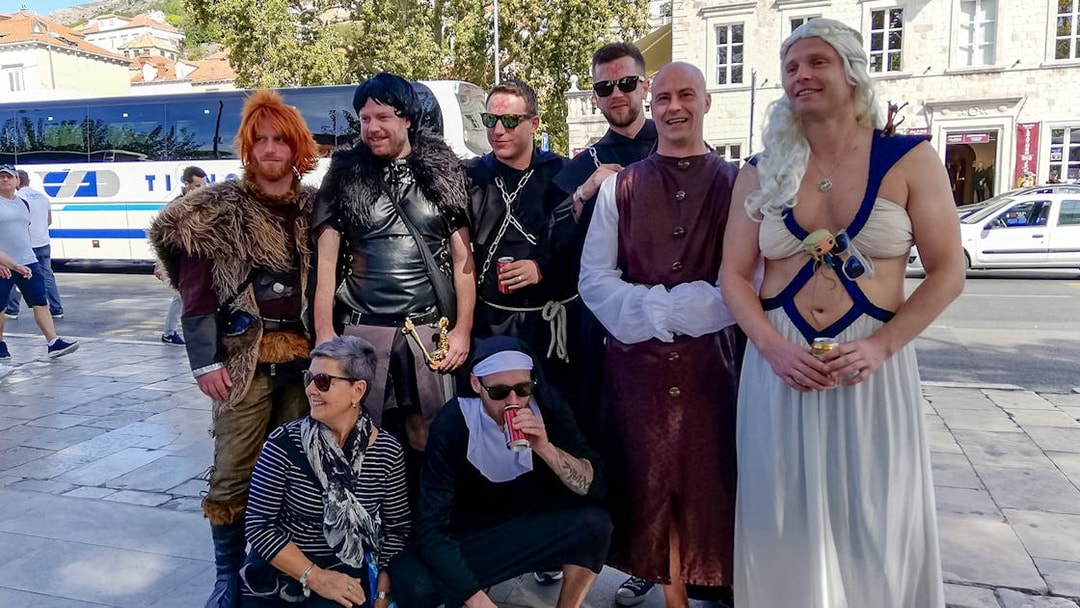 Group in costume on Dubrovnik's King's Landing Walking Tour.