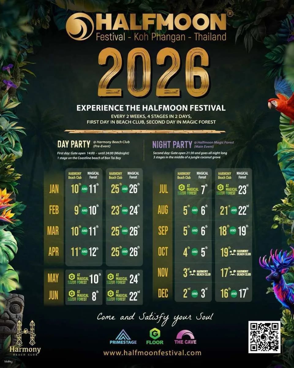 Harmony Beach Club Festival Tickets | Koh Phangan, Thailand