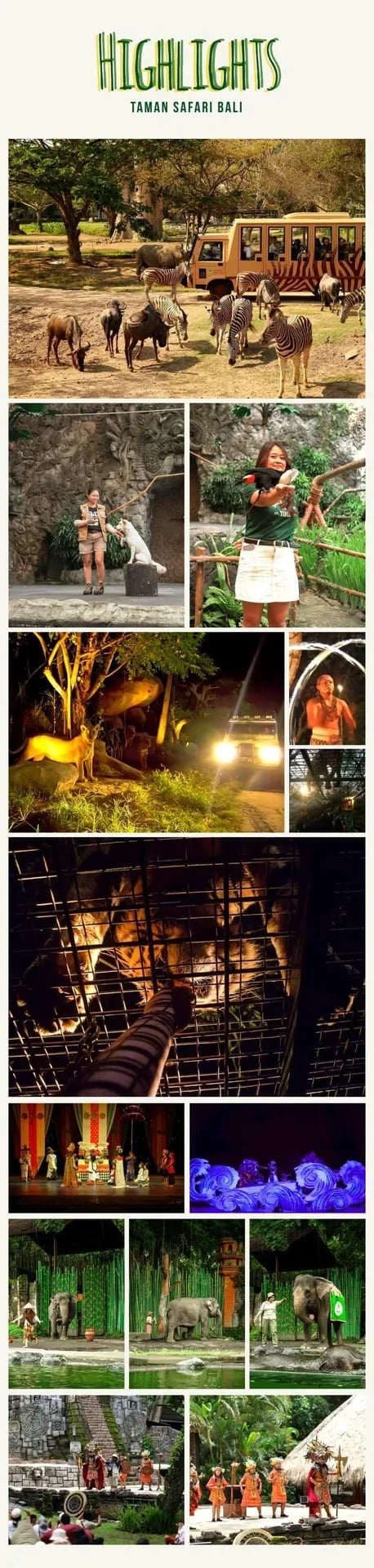 [Bali] Safari Marine Park Admission Ticket - Choose from Jungle Hopper, Dragon Night, Rhino Safari