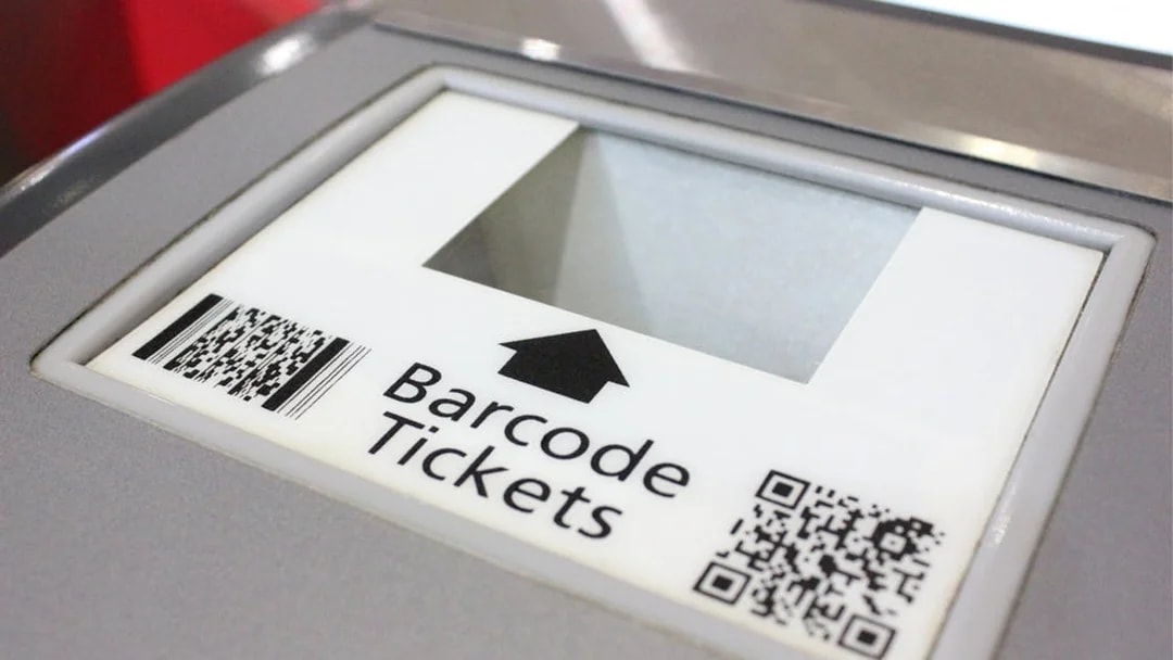 Barcode scanner for KLIA Express tickets in Malaysia.