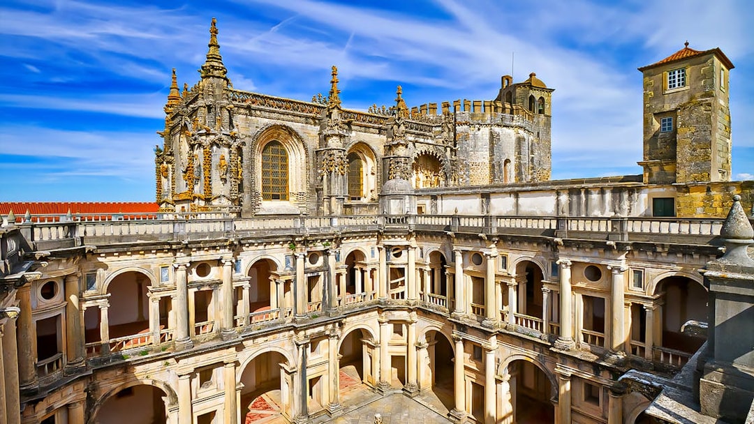 Tomar Convent of Christ courtyard on Knights Templar Tour from Lisbon.