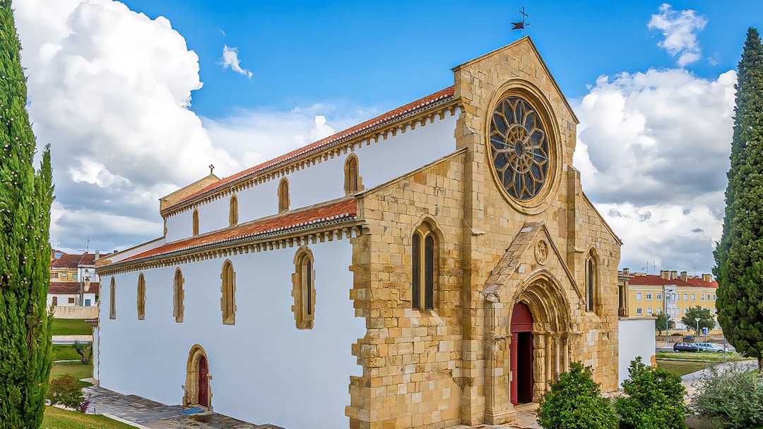 Knights Templar church exterior in Tomar, Portugal, part of Lisbon tour.