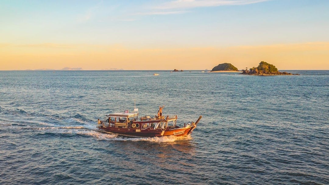 From Krabi: 7 Islands Morning or Sunset Tour by Luxury Longtail Boat