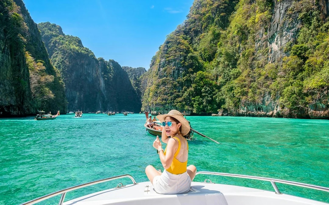 From Krabi: Phi Phi Island & Bamboo Island Day Tour by Speedboat with Lunch & Transfers Image 1