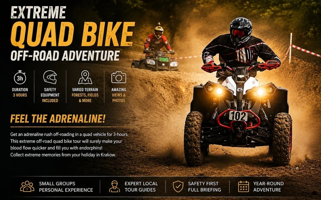 Krakow Extreme Off-Road Quad Bike Tour with BBQ Meal, and Hotel Transfers Image 5