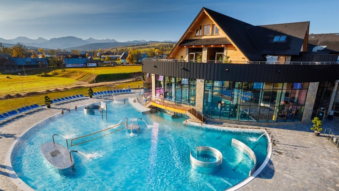 Thermal spa with mountain views in Zakopane, Poland, part of a full-day trip from Krakow.