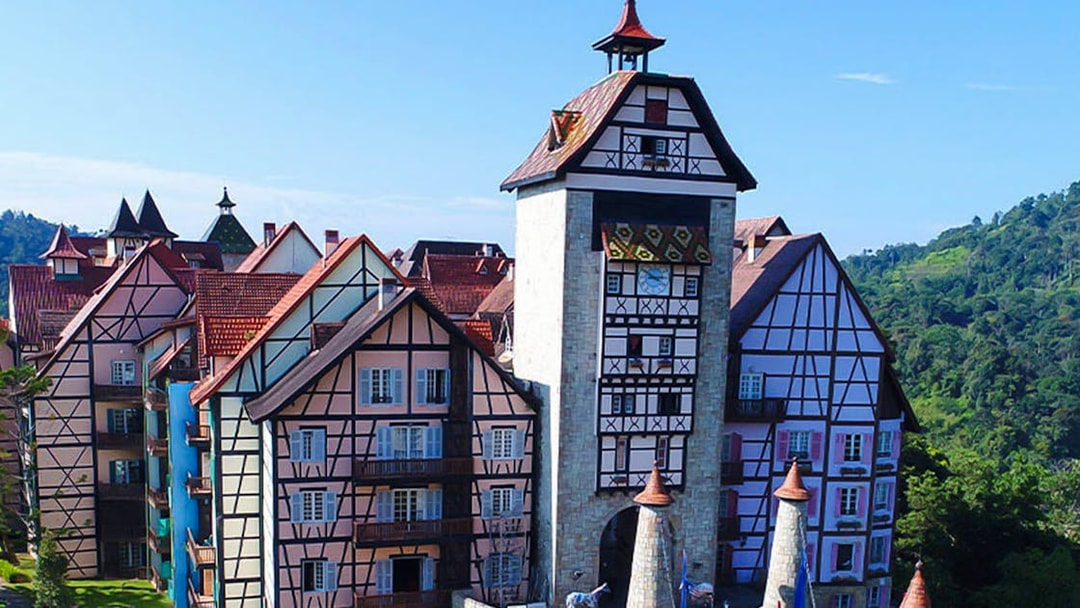 Colmar Tropicale French-themed resort buildings in Malaysia.