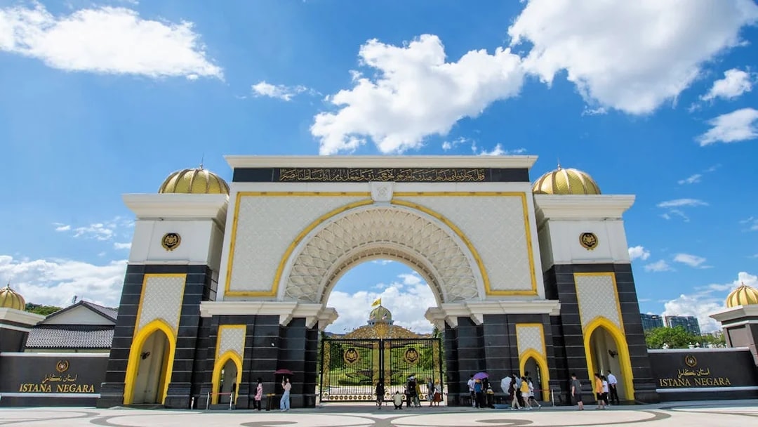 Istana Negara entrance gate in Kuala Lumpur during a half-day city tour.