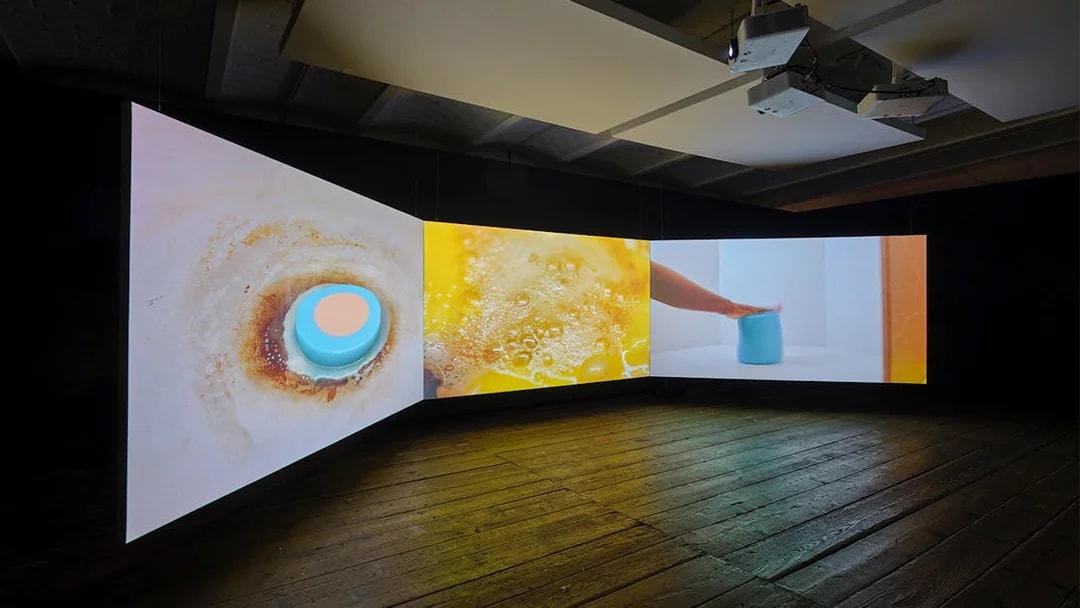 KUNST HAUS WIEN Antimatter Factory exhibit with multimedia projections.