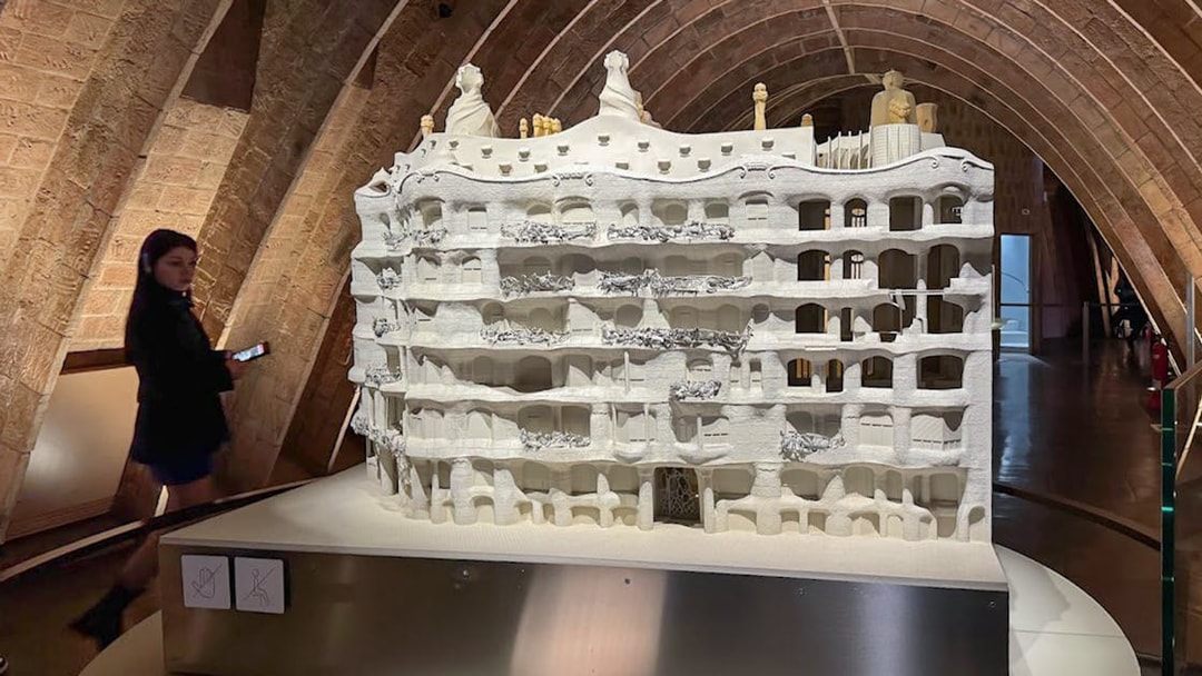 La Pedrera Casa Mila architectural model in Barcelona exhibit.