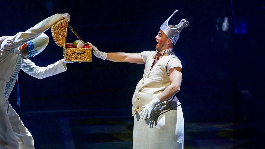 Performers in costume during La Perle By Dragone show in Dubai.