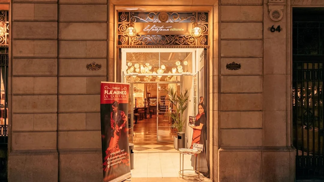 Entrance to Flamenco show venue at Laietana, Barcelona.