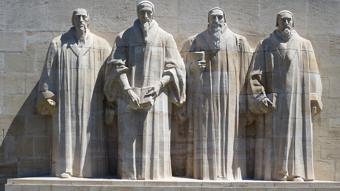 Reformation Wall statues in Geneva, part of the Full-Day Guided Tour of Lake Geneva.