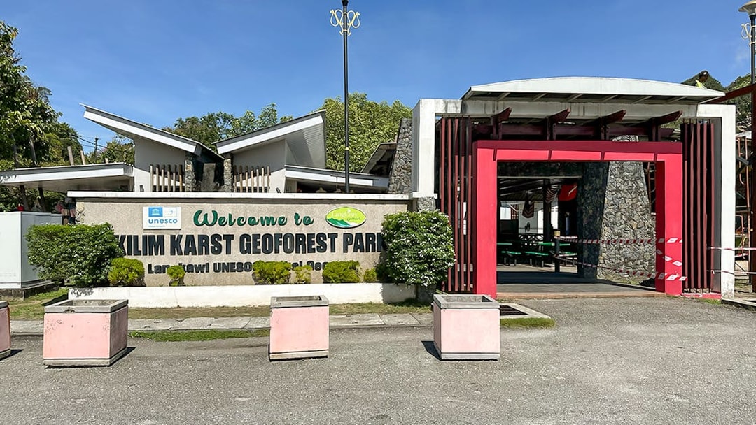 Entrance sign for Kilim Karst Geoforest Park, Langkawi UNESCO Global Geopark.