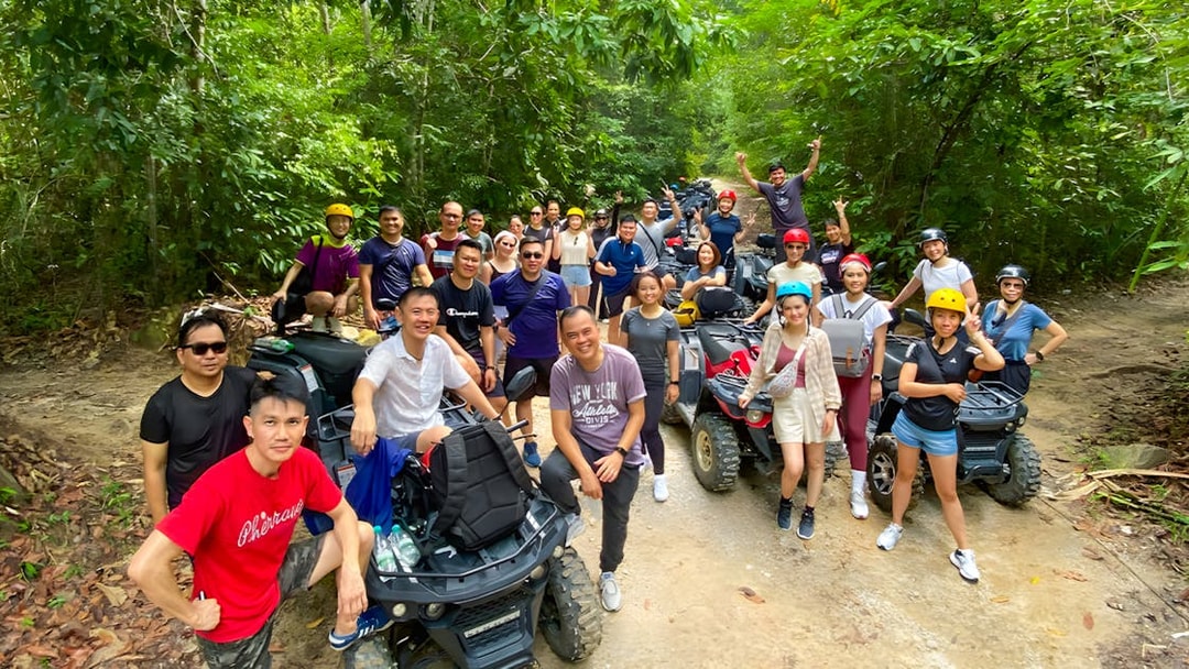 Group enjoying ATV ride at Mountain Manchinchang, Langkawi.