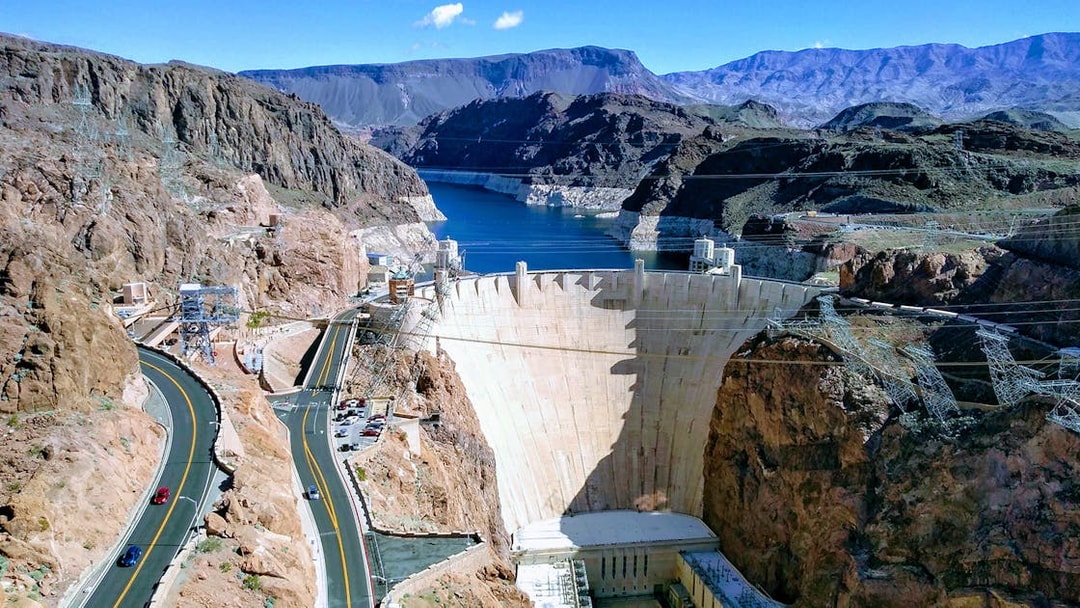 Hoover Dam with Lake Mead in the background, part of Go City: Las Vegas All-Inclusive Pass.