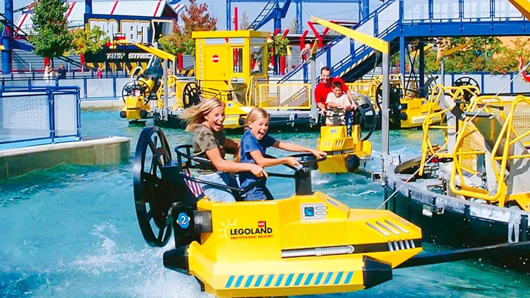 Guests enjoying water rides at LEGOLAND Deutschland.