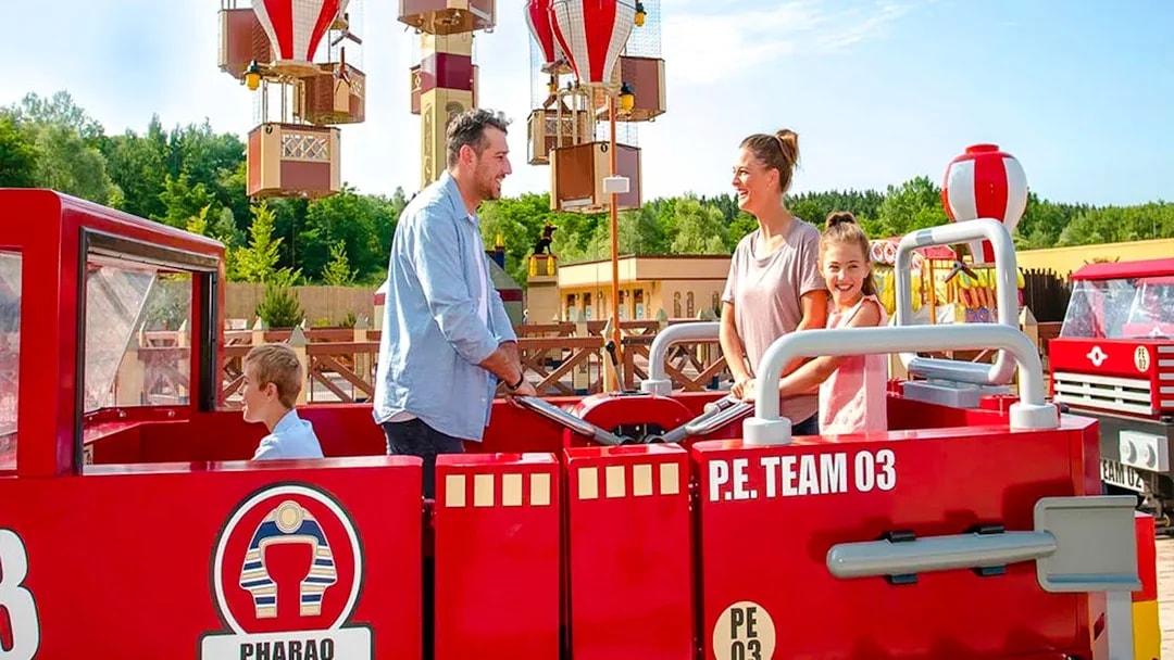 Guests on Pharao Expedition ride at LEGOLAND Deutschland.