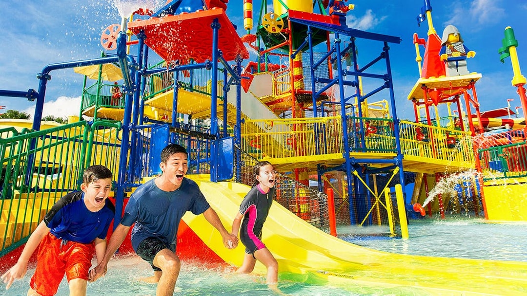 Children enjoying water play area at LEGOLAND® Malaysia Theme Park.