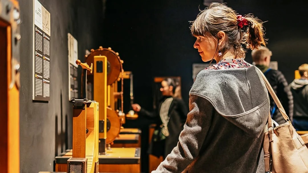 Visitors exploring interactive exhibits at Leonardo Interactive Museum.