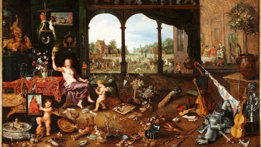 Vanitas allegory painting by Jan the Younger Brueghel, Liria Palace, Madrid.