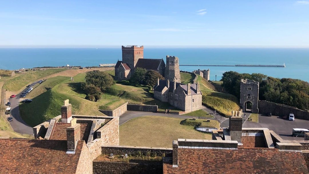 Dover Castle overlooking the English Channel, view from London tour.