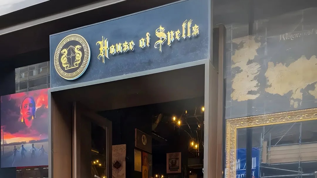 House of Spells entrance with Harry Potter themed decor.