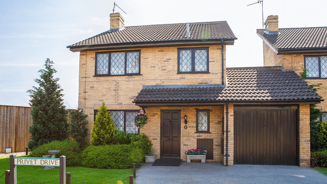 Privet Drive house exterior on Harry Potter London tour exhibit.