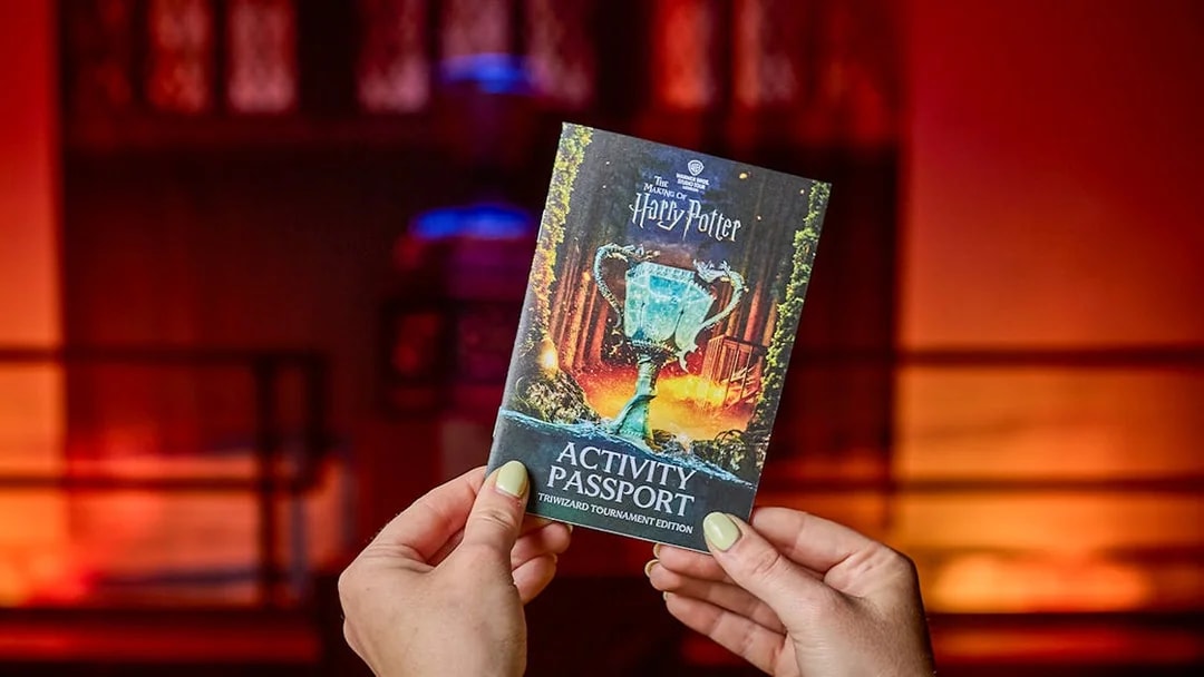 Triwizard Tournament activity passport held at Warner Bros. Studio Tour London.