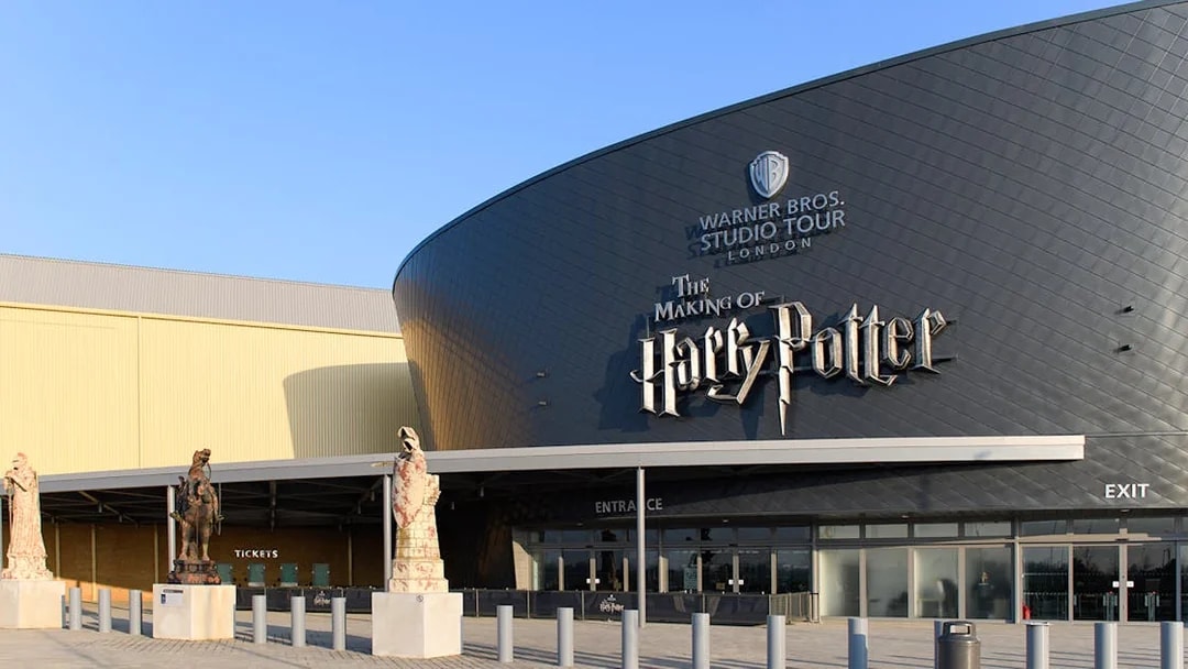 Entrance of Warner Bros. The Making of Harry Potter Studio Tour in London.
