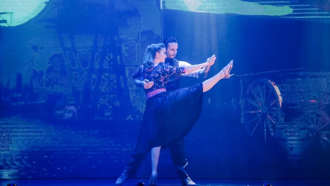 Dancers performing at Madero Tango Show in Buenos Aires.