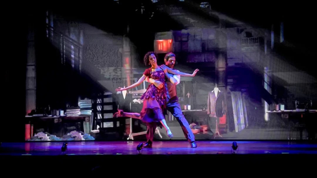 Dancers performing at Madero Tango Show in Buenos Aires.