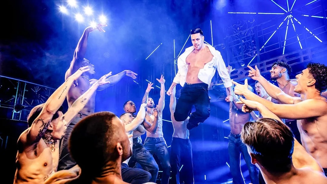 Performers on stage during Magic Mike Live show.