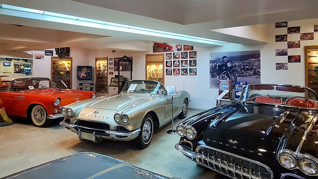Classic cars displayed at Malta Classic Car Collection Museum.
