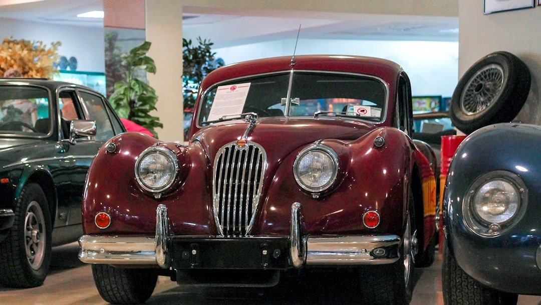 Classic car display at Malta Classic Car Collection Museum.
