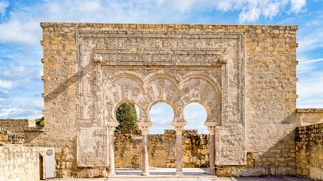 Palace of Medina Azahara arches near Cordoba, Andalusia, Spain.